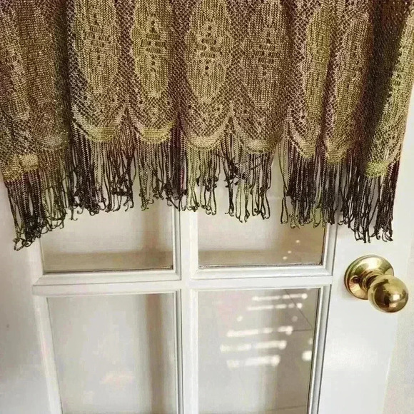 Vintage Sharade Nites Metallic Gold Fringe Blouse Women’s Boho 80s Made in USA - Picture 8 of 13